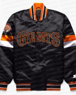 San Francisco Giants Home Game Black Varsity Satin Jacket