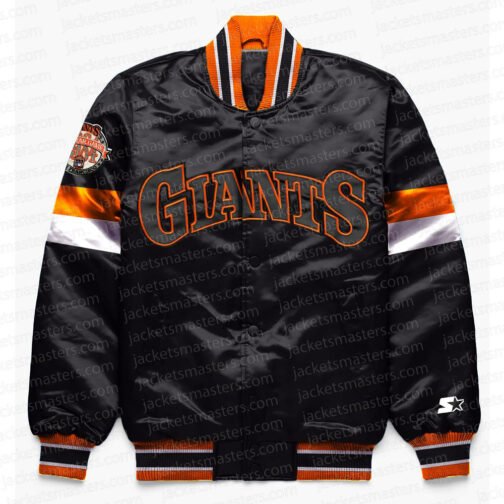 San Francisco Giants Home Game Black Varsity Satin Jacket