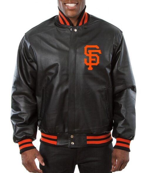 Varsity San Francisco Giants Black Leather Jacket