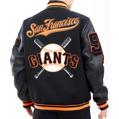 Varsity San Francisco Giants Mash Up Black Jacket - Image 2