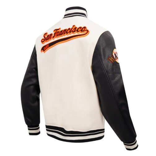 San Francisco Giants Script Tail Classic Rib Varsity Jacket - Image 7
