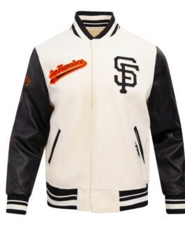 San Francisco Giants Script Tail Classic Rib Varsity Jacket