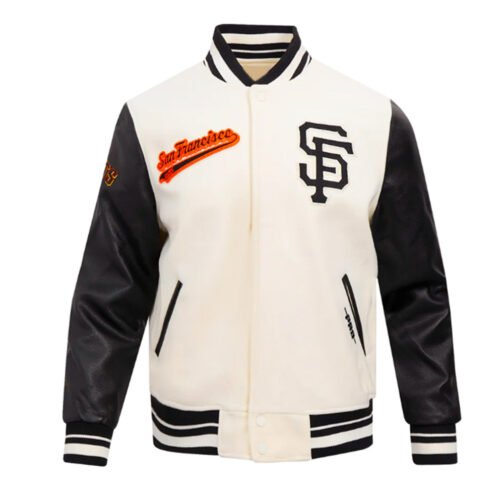 San Francisco Giants Script Tail Classic Rib Varsity Jacket