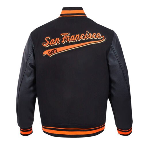 San Francisco Giants Script Tail Classic Rib Varsity Jacket - Image 4