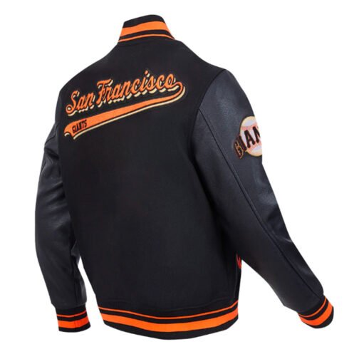 San Francisco Giants Script Tail Classic Rib Varsity Jacket - Image 8