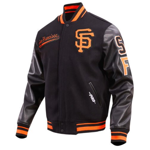 San Francisco Giants Script Tail Classic Rib Varsity Jacket - Image 6