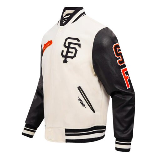 San Francisco Giants Script Tail Classic Rib Varsity Jacket - Image 5