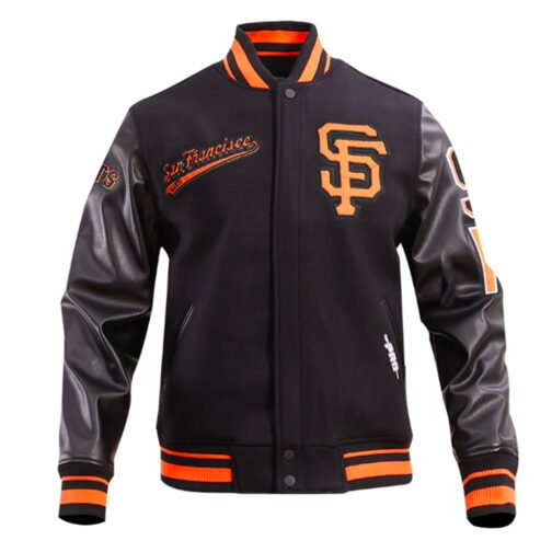 San Francisco Giants Script Tail Classic Rib Varsity Jacket - Image 2