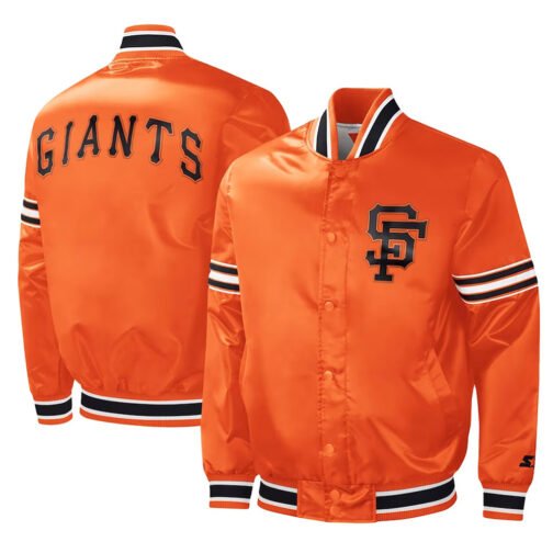 Starter Slider San Francisco Giants Satin Full-Snap Orange Jacket - Image 3