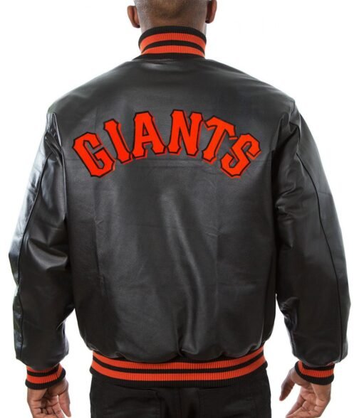 Varsity San Francisco Giants Black Leather Jacket - Image 2