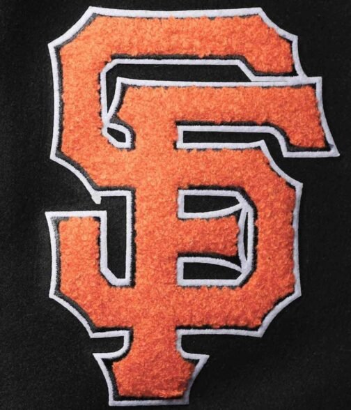 San Francisco Giants Letterman Black and White Full-Zip Jacket - Image 8