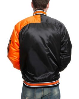 San Francisco Giants Black/Orange Varsity Satin Jacket