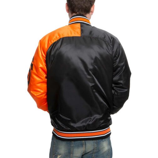 San Francisco Giants Black/Orange Varsity Satin Jacket - Image 2