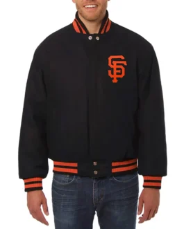 San Francisco Giants Varsity Black Wool Jacket