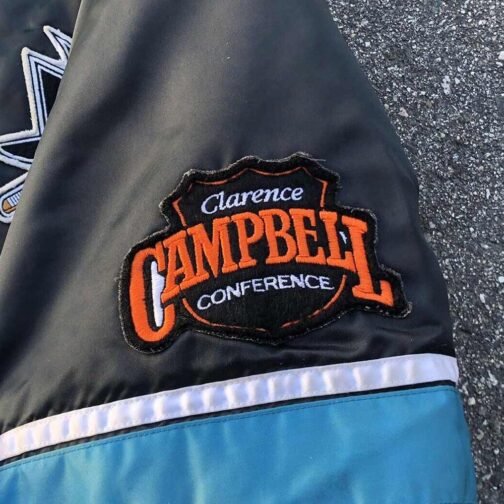 San Jose Sharks 90’s Black Bomber Jacket - Image 3
