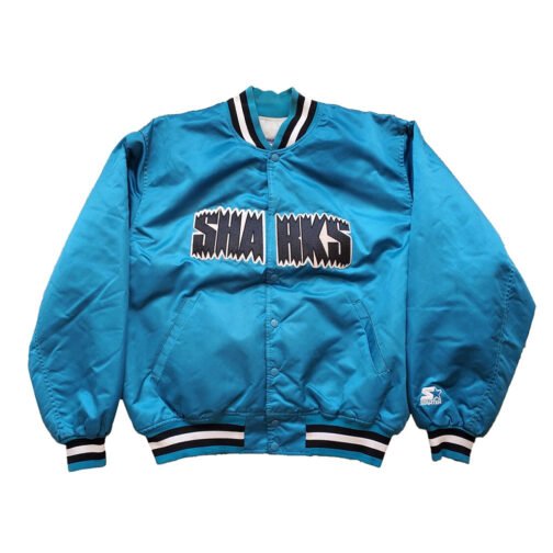 90’s San Jose Sharks Blue Satin Jacket