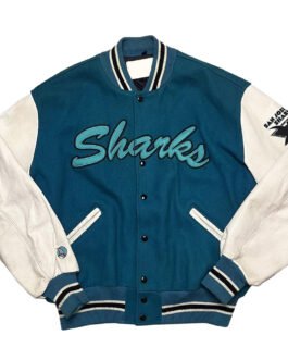 90’s San Jose Sharks Teal Blue Varsity Jacket