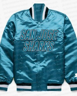 San Jose Sharks Aqua Green Satin Jacket