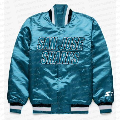 San Jose Sharks Aqua Green Satin Jacket