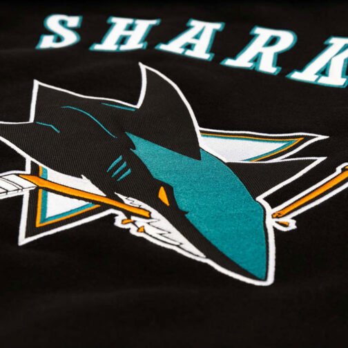 San Jose Sharks Black and White Varsity Jacket - Image 3