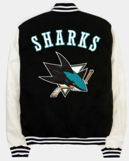 San Jose Sharks Black and White Varsity Jacket
