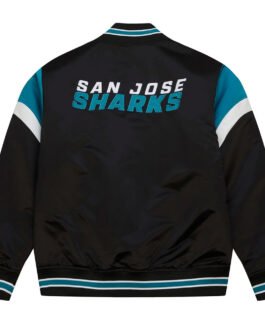 San Jose Sharks Bomber Teddy Black Satin Jacket