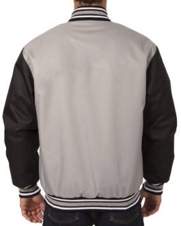 San Jose Sharks Front Hit Gray and Black Poly Twill Jacket