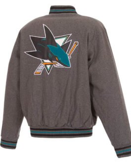 San Jose Sharks Gray Varsity Wool Jacket
