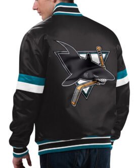 San Jose Sharks Home Game Black Satin Jacket