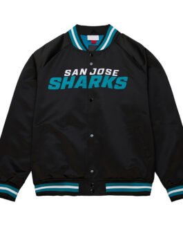 San Jose Sharks Current Logo Black Satin Jacket