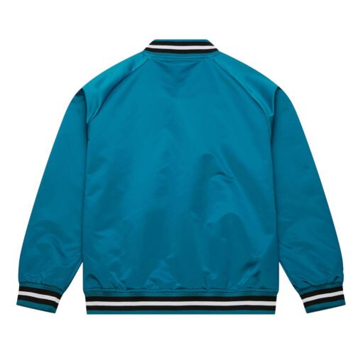 San Jose Sharks Current Logo Teal Blue Satin Jacket - Image 2