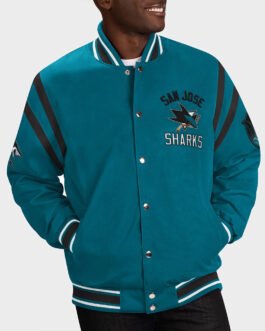 San Jose Sharks Tailback Teal Varsity Jacket