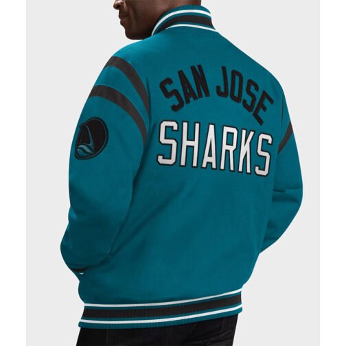 San Jose Sharks Tailback Teal Varsity Jacket - Image 2
