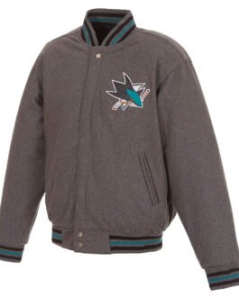 San Jose Sharks Gray Varsity Wool Jacket