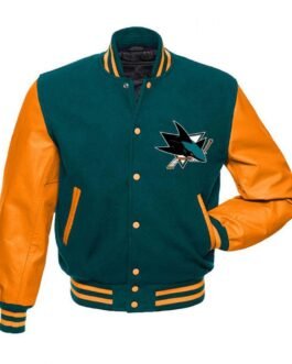 San Jose Sharks NHL Varsity Green and Orange Jacket