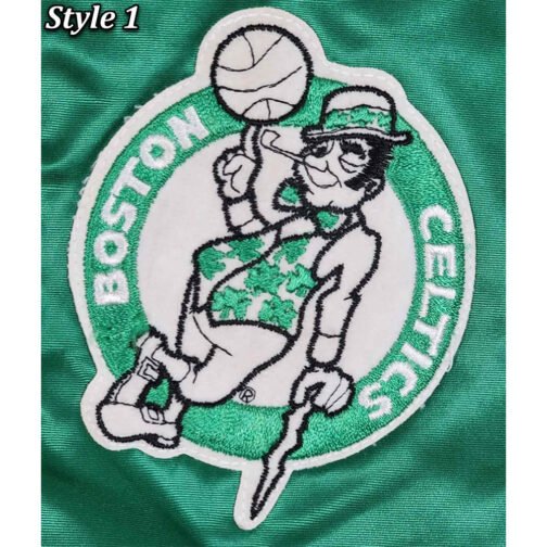 Green 80’s Boston Celtics Satin Jacket - Image 7