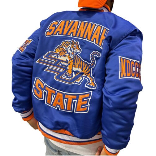 Savannah State University Royal Satin Jacket - Image 2