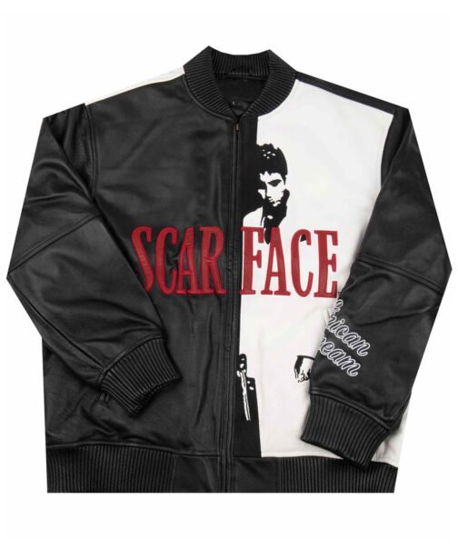 Scarface Tony Montana Bomber Leather Jacket - Image 5