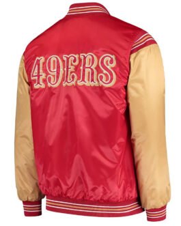 San Francisco 49ers Scarlet and Gold Satin Jacket