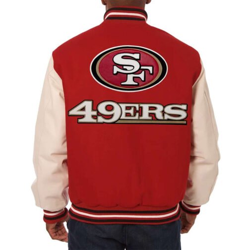 Scarlet/Cream San Francisco 49ers Varsity Jacket - Image 2