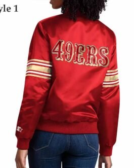 Scarlet San Francisco 49ers Line Up Red Satin Jacket