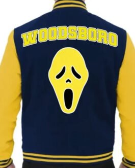 Scream Woodsboro Navy and Yellow Varsity Jacket