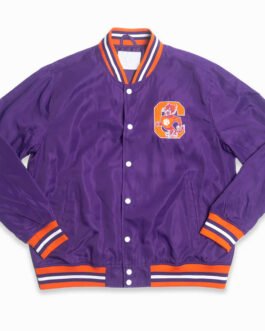 Clemson Tigers Script Purple Bomber Jacket