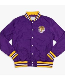 LSU Tigers Retro Purple Bomber Jacket