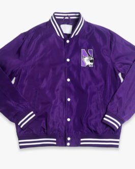 Northwestern Wildcats Vintage Script Purple Bomber Jacket