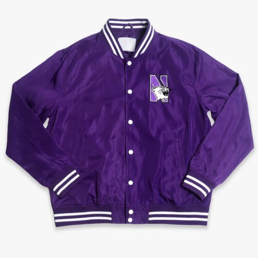 Northwestern Wildcats Vintage Script Purple Bomber Jacket