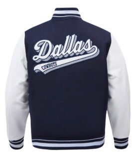 Dallas Cowboys Script Tail Classic Rib Varsity Jacket
