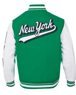 NY Jets Script Tail Classic Rib Varsity Jacket