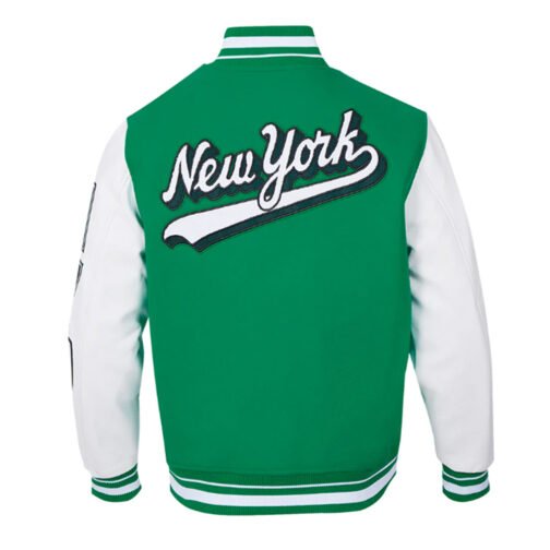 NY Jets Script Tail Classic Rib Varsity Jacket - Image 2