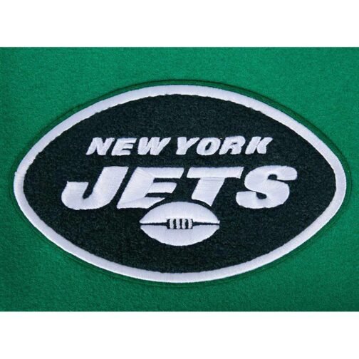 NY Jets Script Tail Classic Rib Varsity Jacket - Image 8